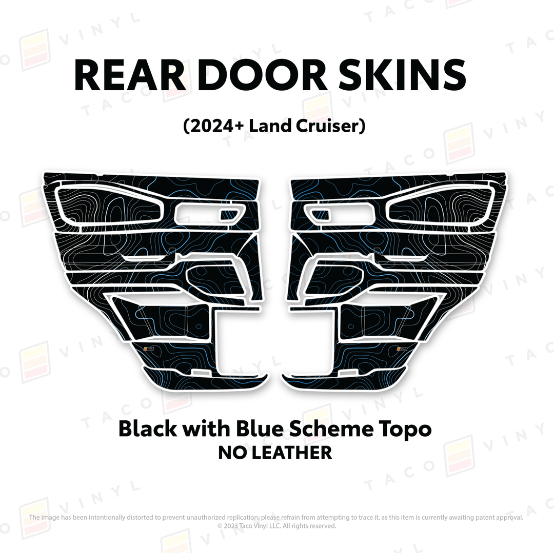 2024+ Land Cruiser 250 Door Skins | With Leather | Front Driver/Passenger | All Black (Most Popular) | Protective Vinyl
