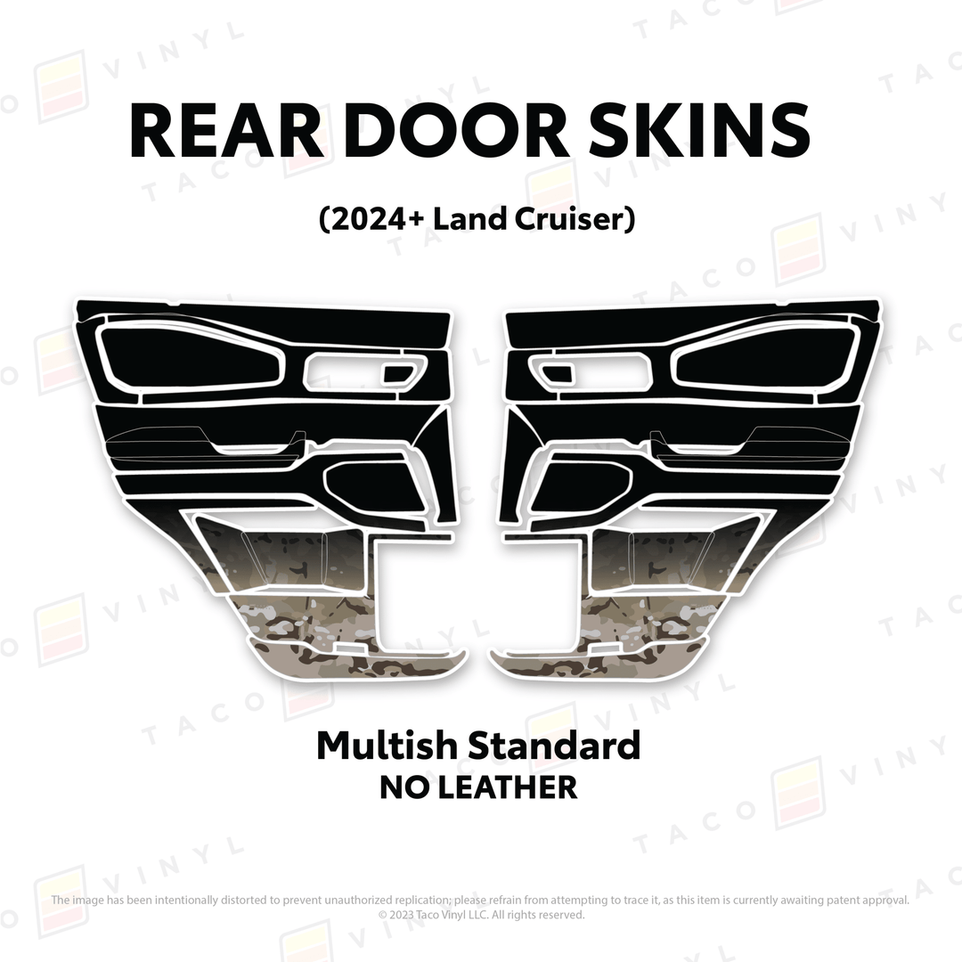2024+ Land Cruiser 250 Door Skins | Without Leather | Rear Driver/Passenger | Multish Standard Camo | Protective Vinyl