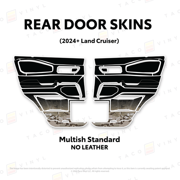 2024+ Land Cruiser 250 Door Skins | Without Leather | Rear Driver/Passenger | Multish Standard Camo | Protective Vinyl