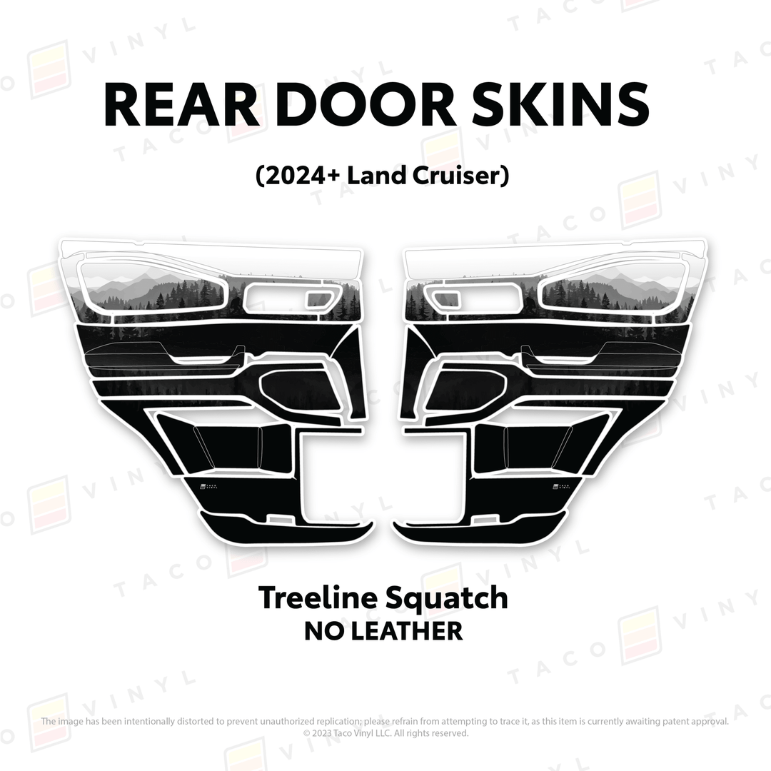 2024+ Land Cruiser 250 Door Skins | Without Leather | Rear Driver/Passenger | Treeline Squatch | Protective Vinyl