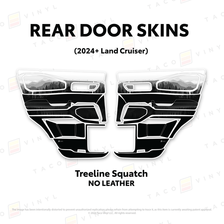 2024+ Land Cruiser 250 Door Skins | Without Leather | Rear Driver/Passenger | Treeline Squatch | Protective Vinyl