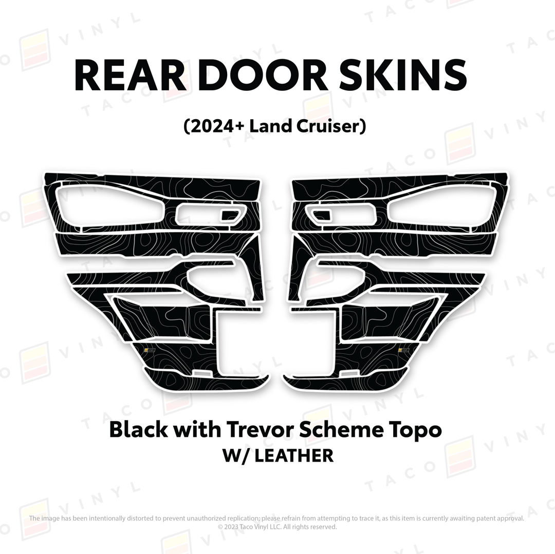 2024+ Land Cruiser 250 Door Skins | With Leather | Front Driver/Passenger | All Black (Most Popular) | Protective Vinyl