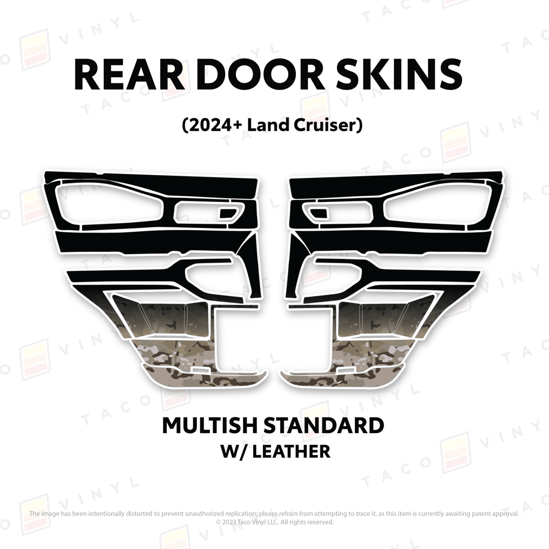 2024+ Land Cruiser 250 Door Skins | With Leather | Rear Driver/Passenger | Multish Standard Camo | Protective Vinyl