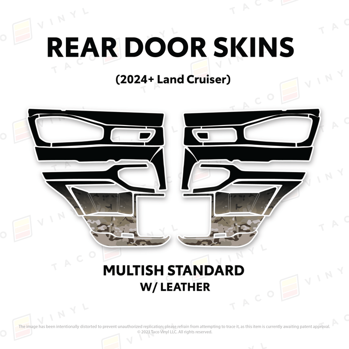 2024+ Land Cruiser 250 Door Skins | With Leather | Rear Driver/Passenger | Multish Standard Camo | Protective Vinyl