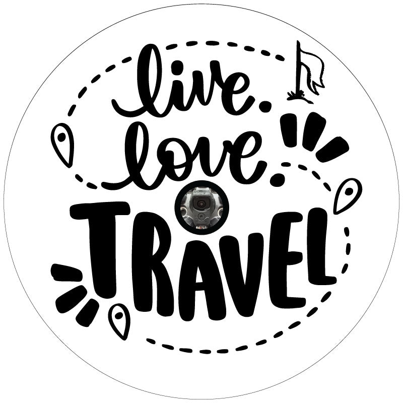 Live. Love. Travel. Spare Tire Cover for Campers, RV, Broncos, Vans, Jeeps, & More