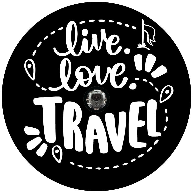 Live. Love. Travel. Spare Tire Cover for Campers, RV, Broncos, Vans, Jeeps, & More