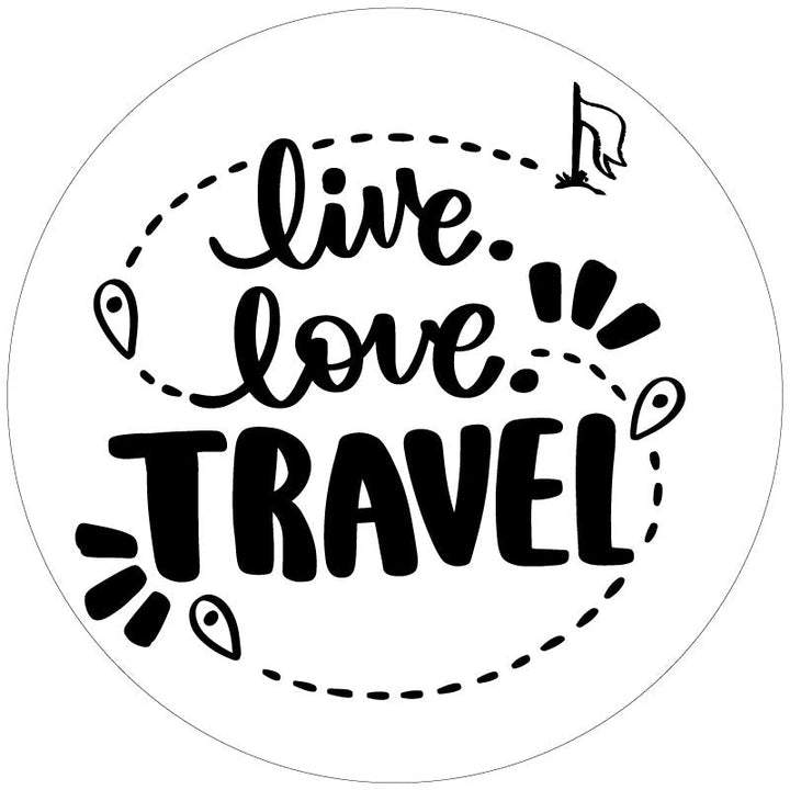 Live. Love. Travel. Spare Tire Cover for Campers, RV, Broncos, Vans, Jeeps, & More