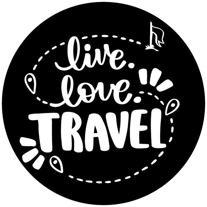 Live. Love. Travel. Spare Tire Cover for Campers, RV, Broncos, Vans, Jeeps, & More