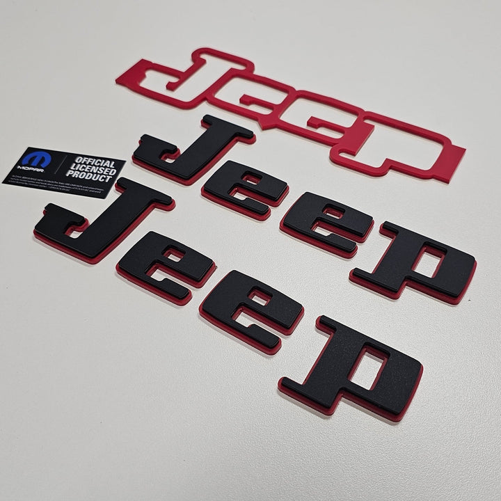 Retro Jeep "Square" Wrangler/Gladiator Fender Emblems - PAIR L/R Sides - Two Color Stacked