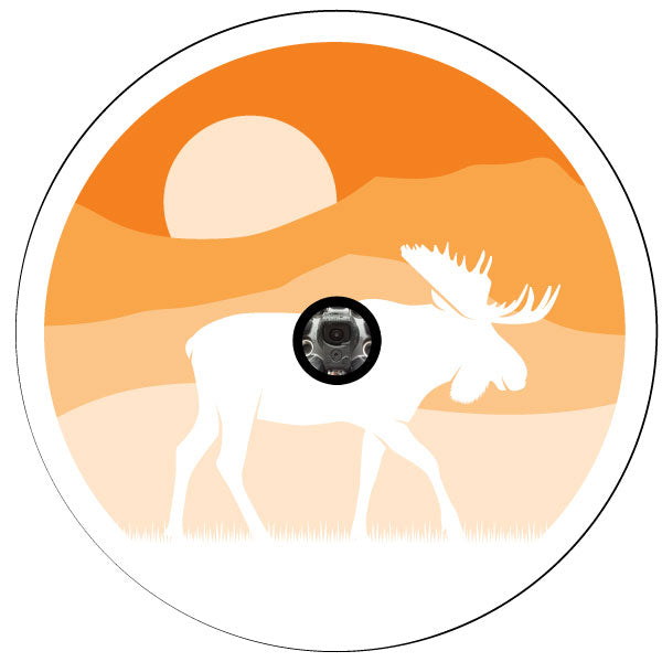 Moose & Mountains Silhouette Spare Tire Cover