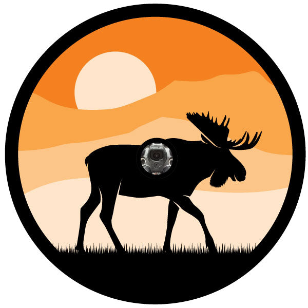 Moose & Mountains Silhouette Spare Tire Cover