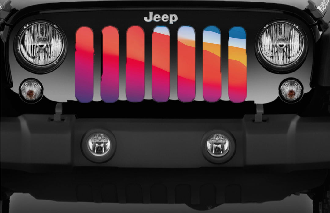 Multicolor Mountain Ombre Grille Insert for Jeep