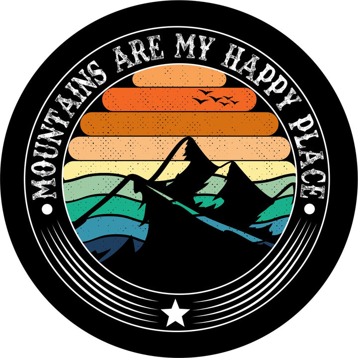 Mountains are my Happy Place Unique Spare Tire Cover