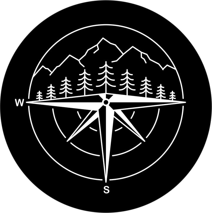 Mountains & Compass Spare Tire Cover - Jeep, Bronco, Camper, Van, RV