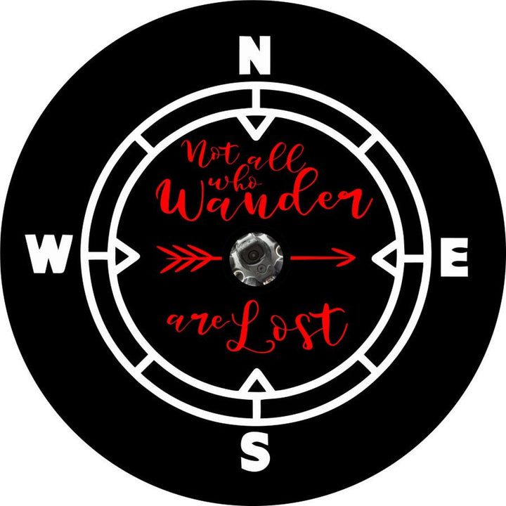 Not All Who Wander Are Lost Compass Spare Tire Cover Design