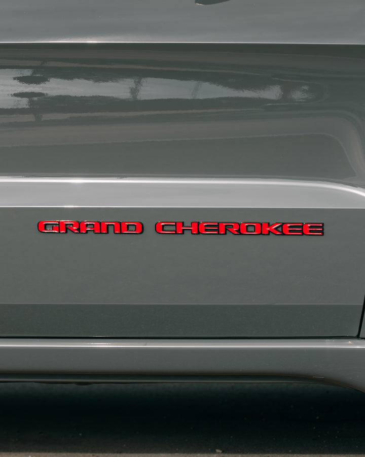 GRAND CHEROKEE Door Emblem Overlay Decals – Solid Color | Fits 2017-2022 Grand Cherokee WK2