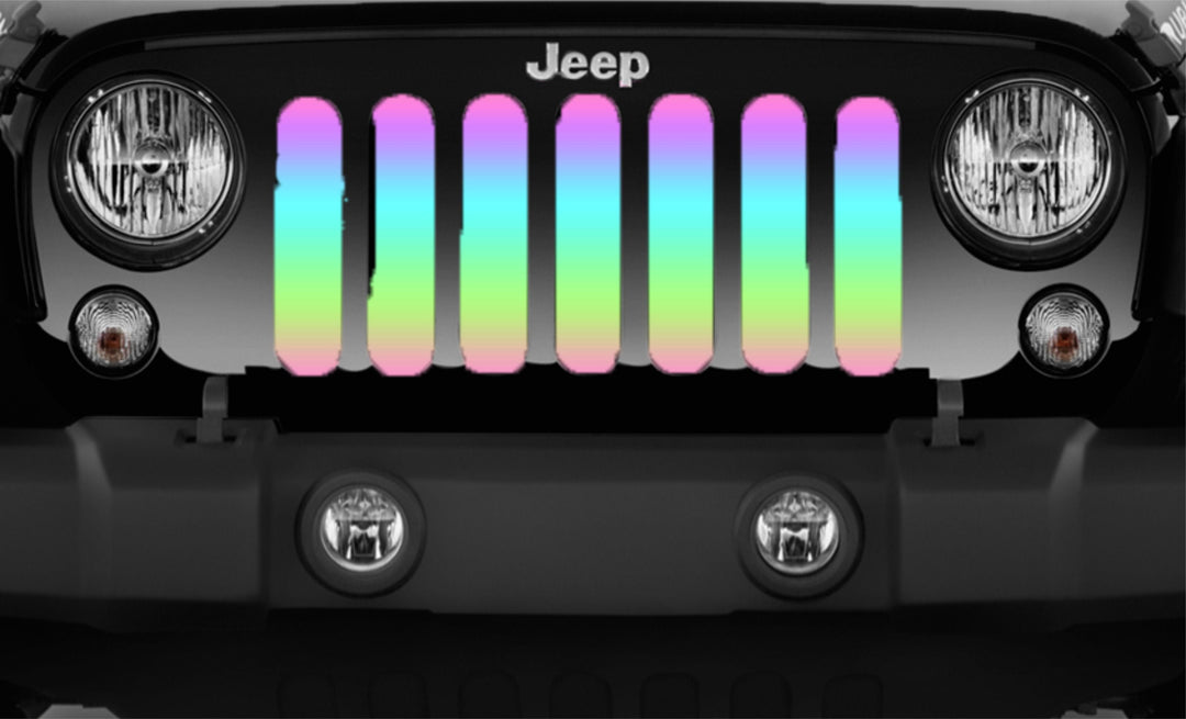 Bright Pastel Rainbow Blended Colored Grille Insert for Jeep