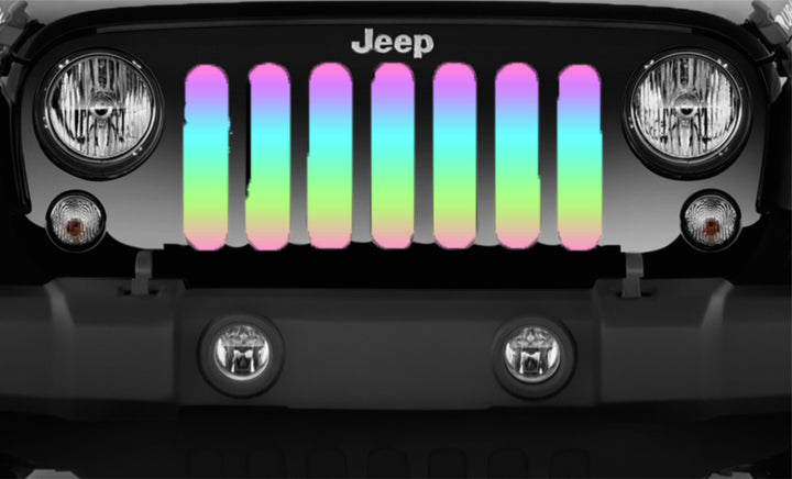 Bright Pastel Rainbow Blended Colored Grille Insert for Jeep