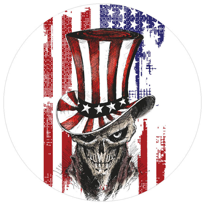 Patriot Skull American Flag Spare Tire Cover for Jeep, Bronco, RV, & More