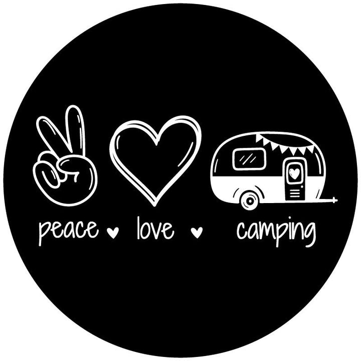 Peace • Love • Camping Spare Tire Cover for RV and Campers