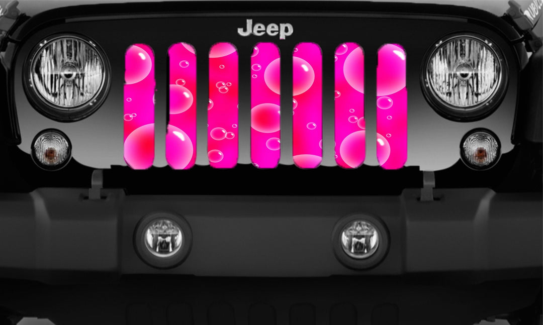 Pink Bubbles Grille Insert Design for Jeep