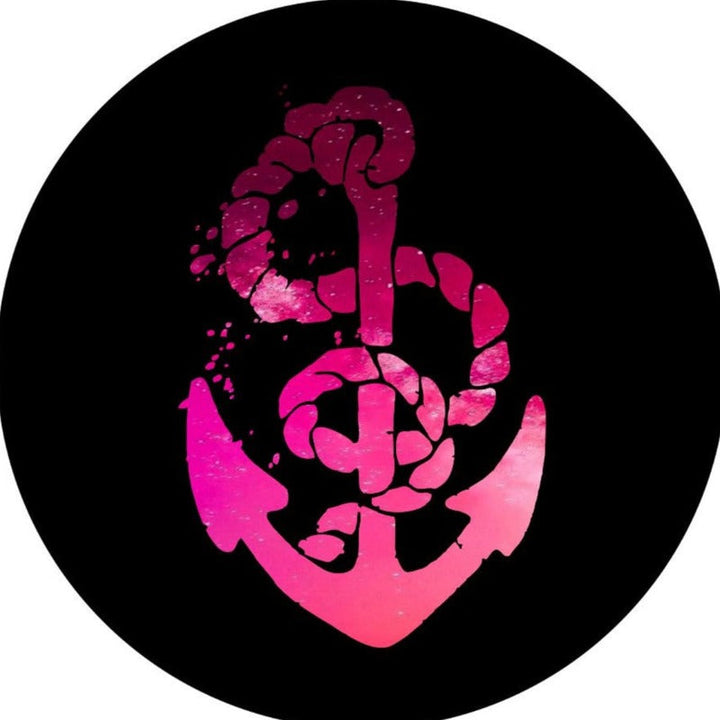 Pink Ombre Nautical Boat Anchor Spare Tire Cover for Jeep, Camper, Bronco, RV, & More