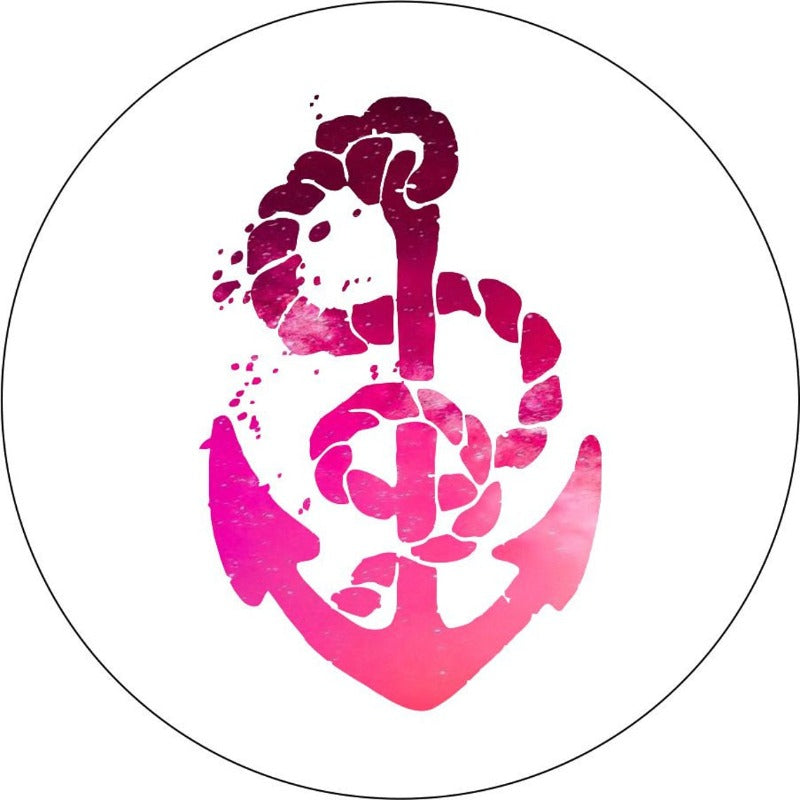 Pink Ombre Nautical Boat Anchor Spare Tire Cover for Jeep, Camper, Bronco, RV, & More