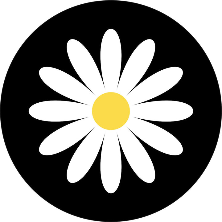 Simple & Plain Daisy Flower Spare Tire Cover For Jeep, Bronco, RV, Van, Camper, & More