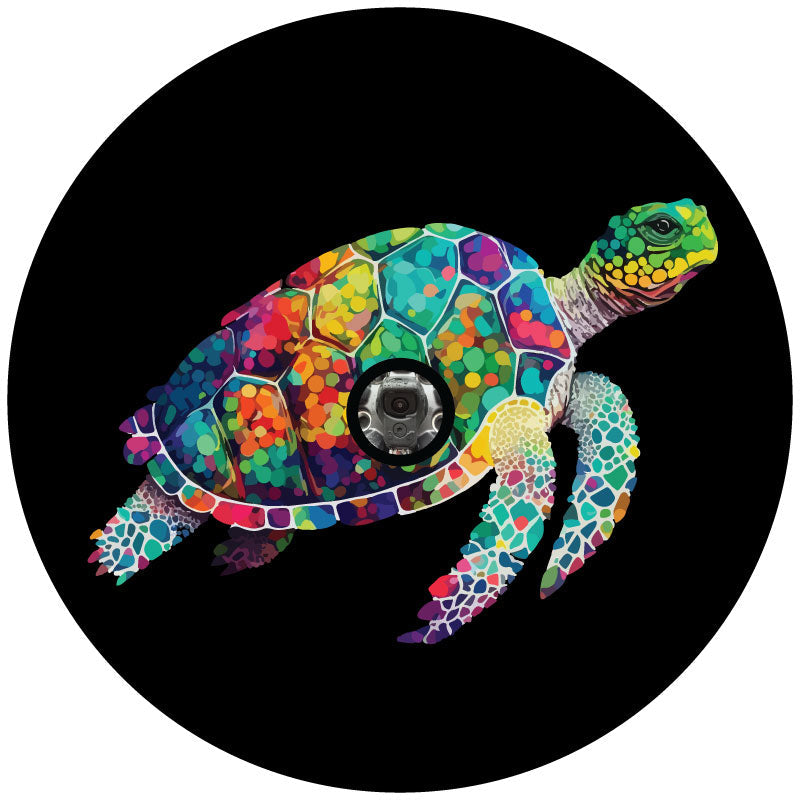 Pop Art Sea Turtle Spare Tire Cover for Jeep, Bronco, RV, Camper, Van, & More