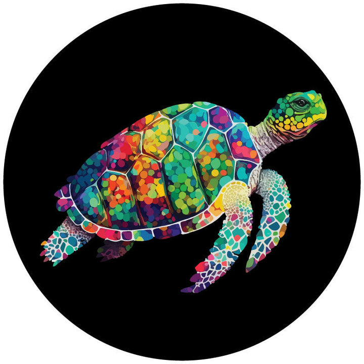 Pop Art Sea Turtle Spare Tire Cover for Jeep, Bronco, RV, Camper, Van, & More