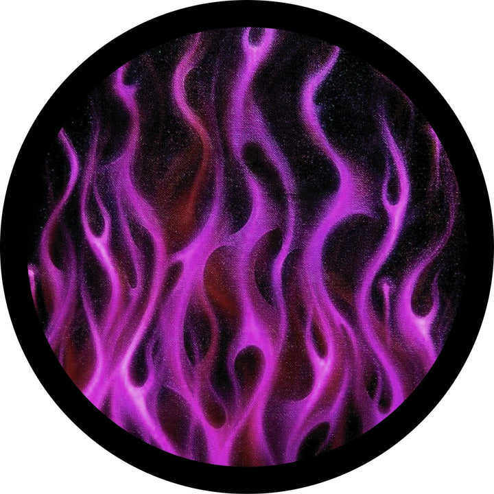 Flames - Purple Spare Tire Cover for Jeep, RV, Bronco, Camper, & More