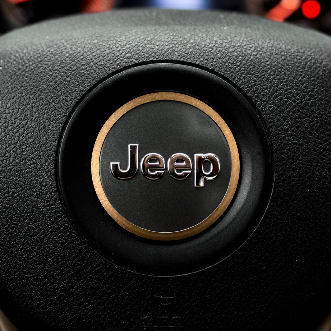 Center Ring Steering Wheel Vinyl Overlay Cover for Jeep | Fits Jeep Models | 2011-2022 Grand Cherokee WK2 | 392 Metallic Bronze | | Decal