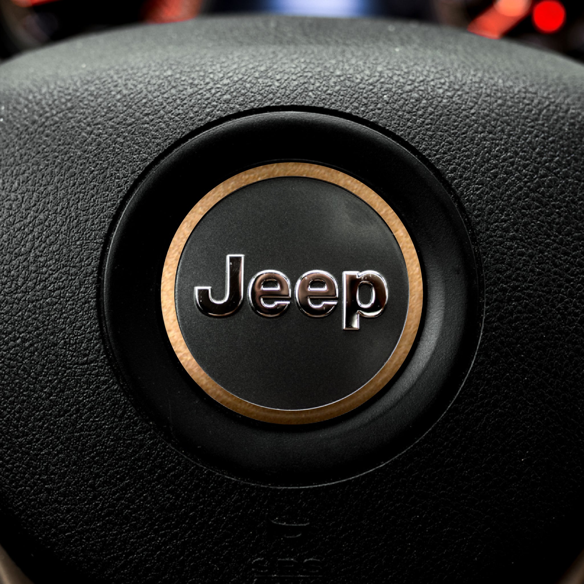 Center Ring Steering Wheel Vinyl Overlay Cover for Jeep | Fits Jeep Models