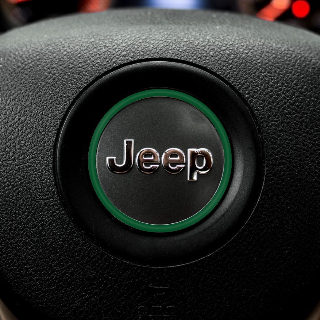 Center Ring Steering Wheel Vinyl Overlay Cover for Jeep | Fits Jeep Models | 2011-2021 Compass | Forest Green | | Decal