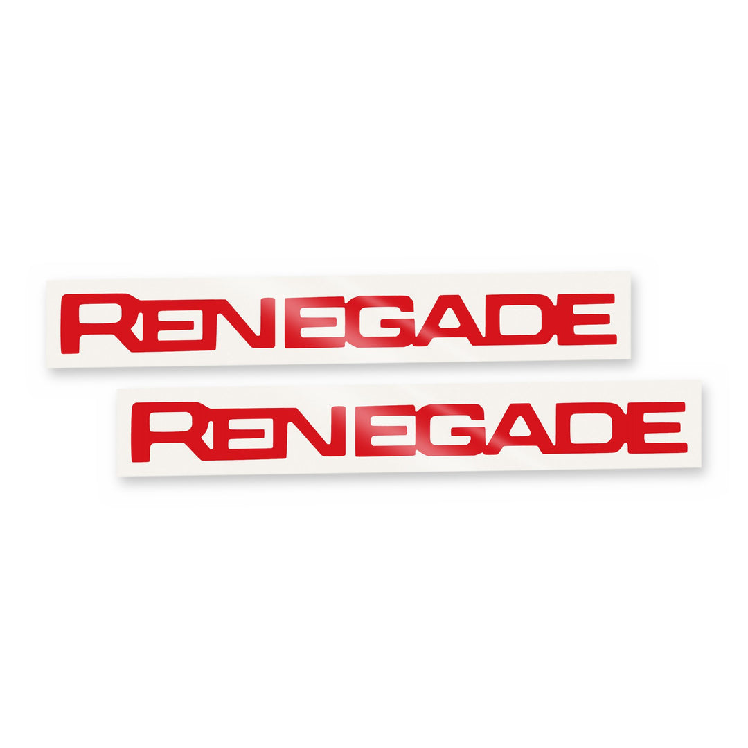 RENEGADE Door Emblem Overlay Decal Set | Fits 2015 and newer models | Red | Gloss | | Decal