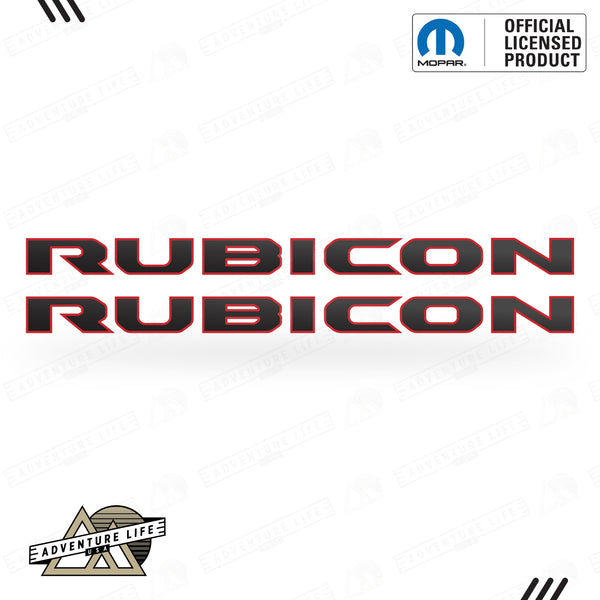 RUBICON Hood Lettering | Set of 2 | Matte Black | Red | | hood lettering