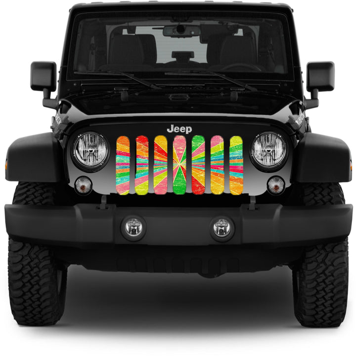 Juicy Fruit Rainbow Burst Custom Grille Insert for Jeep