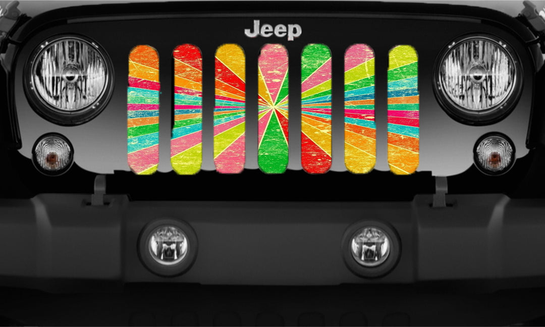 Juicy Fruit Rainbow Burst Custom Grille Insert for Jeep