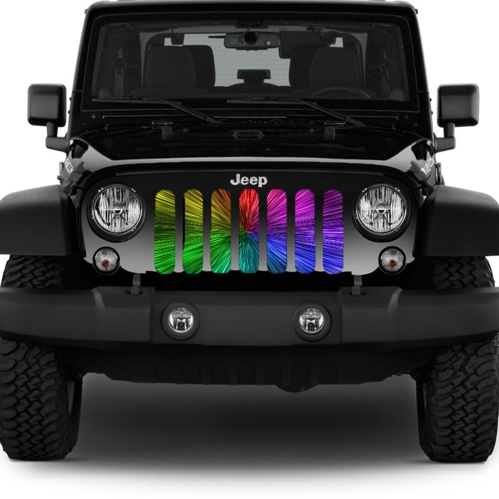 Rainbow Star Burst Grille Insert for Jeep