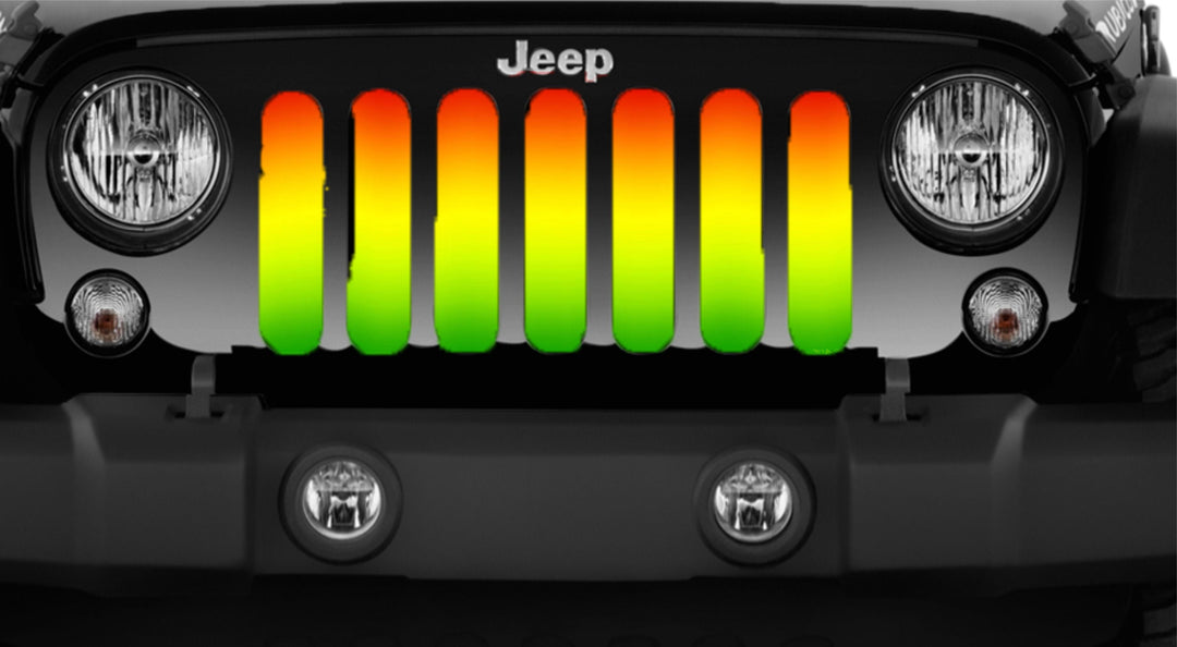 Rastafarian Colored Mesh Grille Insert for Jeep