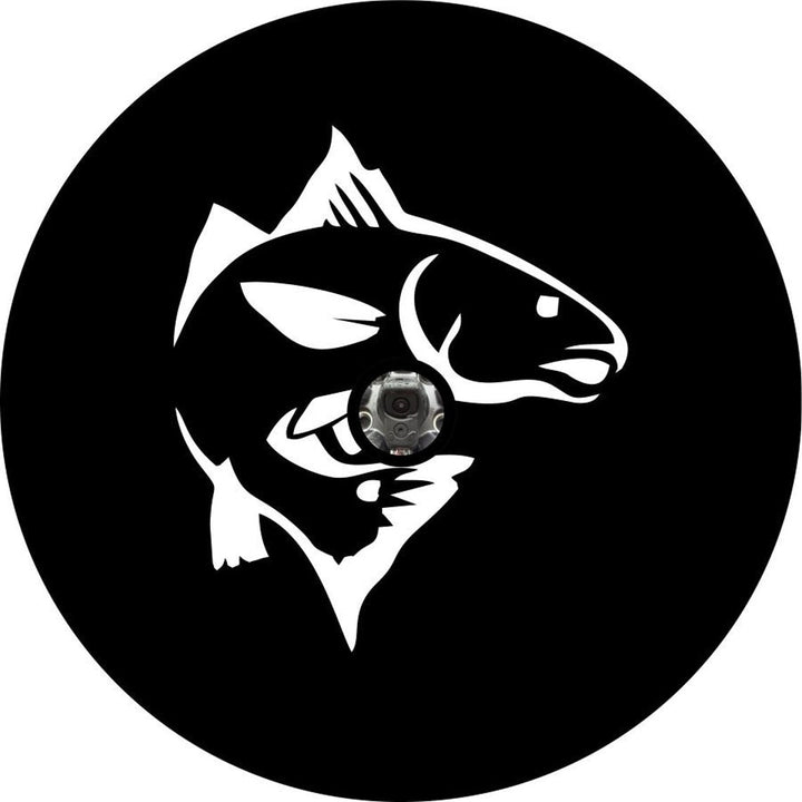 Red Fish Spare Tire Cover for Campers, Jeep, Bronco, RV, Vans & More