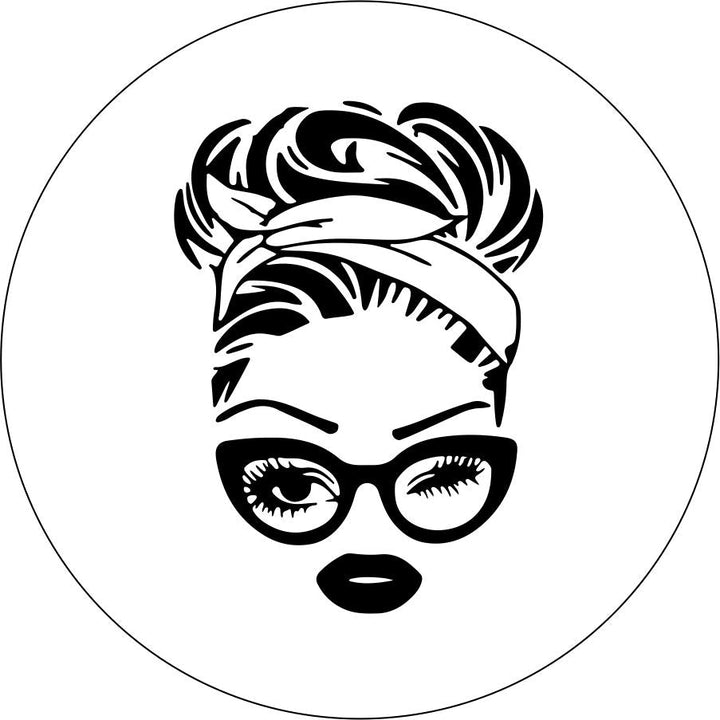 Retro 50's Messy Bun + Glasses Silhouette