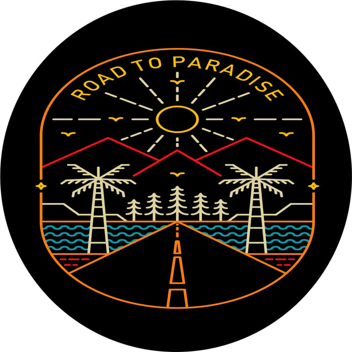 Road to Paradise Patchwork Unique Spare Tire Cover