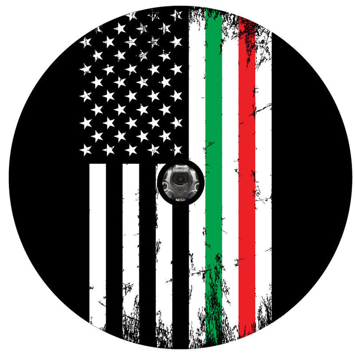 Italian American Thin Line Rustic Flag Spare Tire Cover