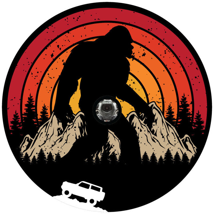 Vintage Retro Sasquatch & Bronco Spare Tire Cover