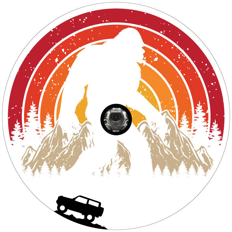 Vintage Retro Sasquatch & Bronco Spare Tire Cover