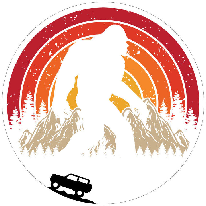 Vintage Retro Sasquatch & Bronco Spare Tire Cover