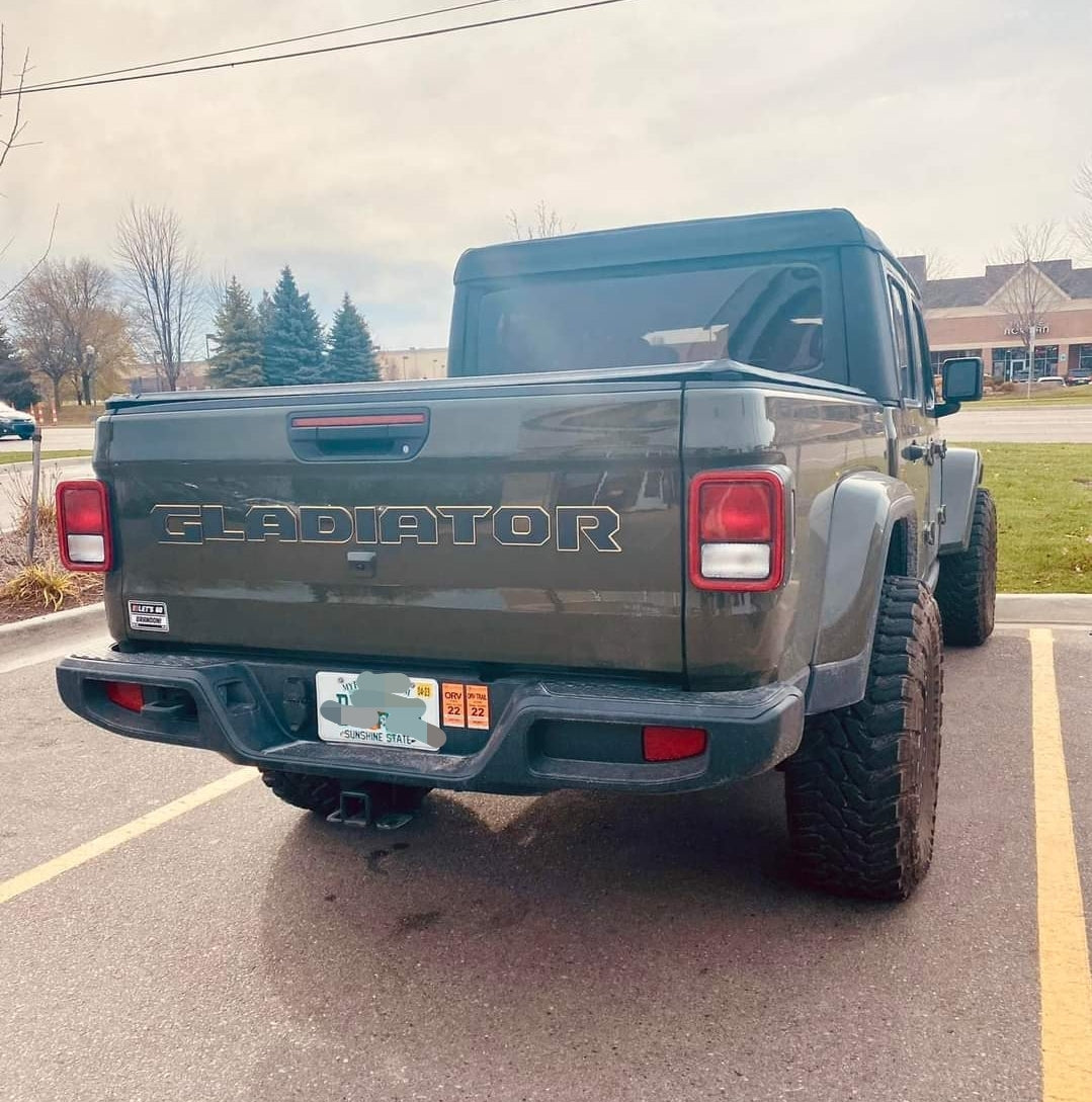 Laser Cut Acrylic Jeep "Gladiator" Tailgate Emblem