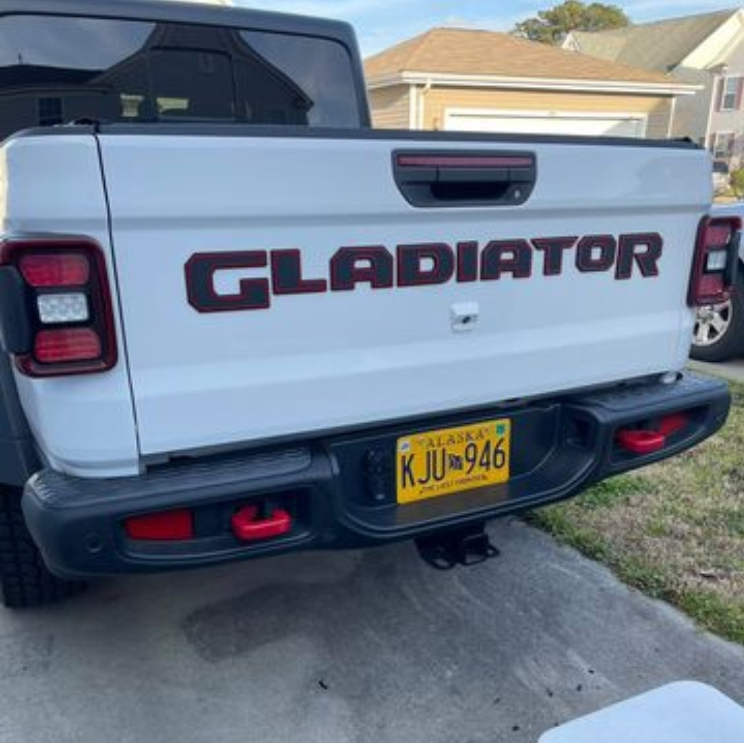 Laser Cut Acrylic Jeep "Gladiator" Tailgate Emblem