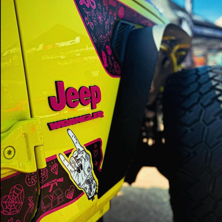 Laser Cut Acrylic Jeep "Wrangler" Fender Emblem